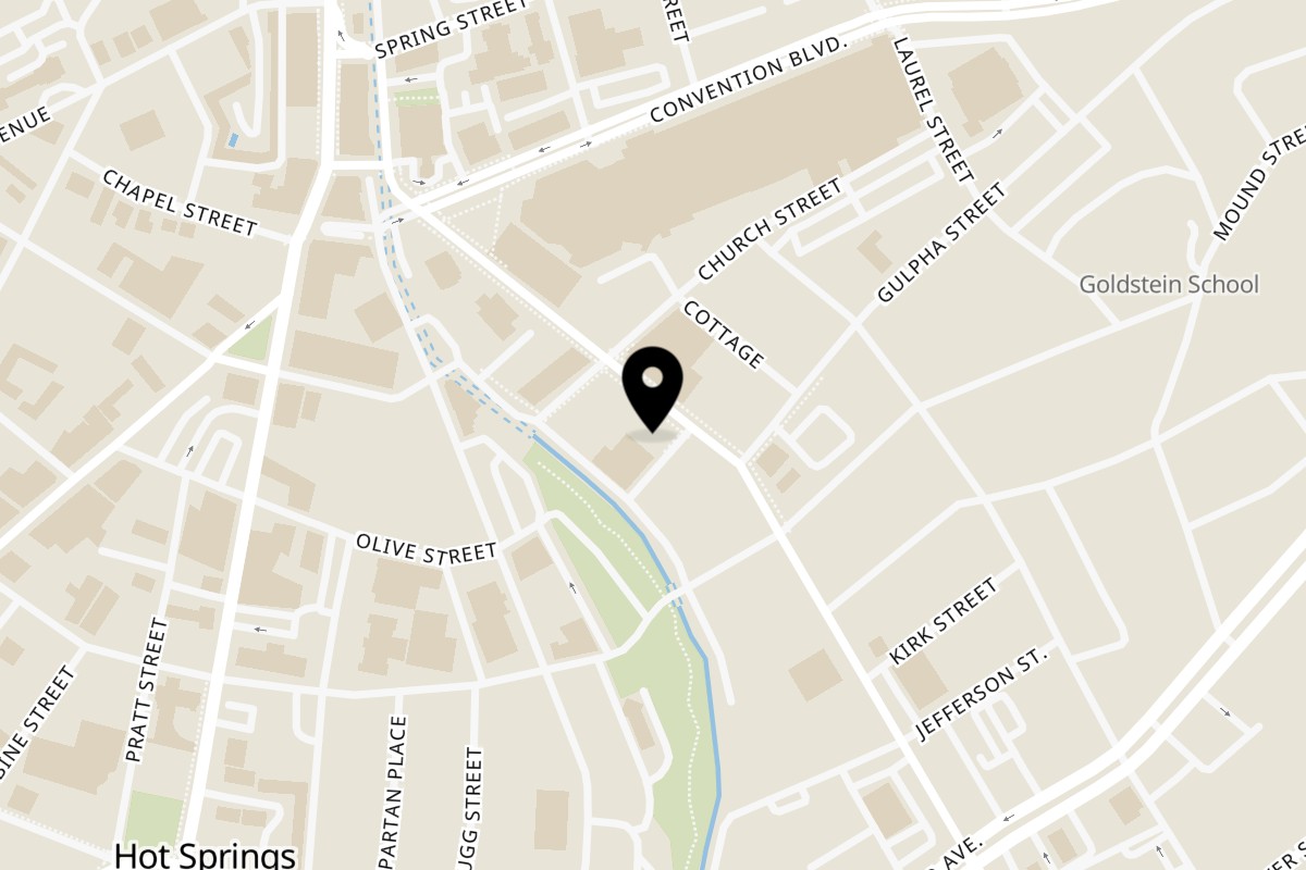 Map showing the location of Maeposas on 420 Malvern Ave in Hot Springs